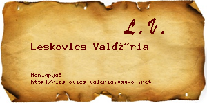 Leskovics Valéria névjegykártya